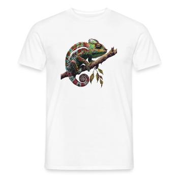 Graphismes caméléon - T-shirt homme - blanc - Devant - AI Model Male 178 dark (178cm)