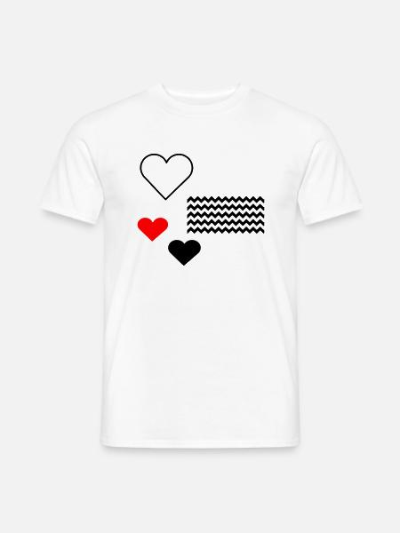 Design Herz - Männer T-Shirt - Weiß