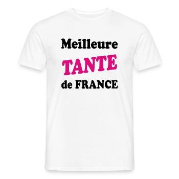 Best AUNT in France - Men's T-Shirt - white - Front - AI Model Male 178 dark (178cm)