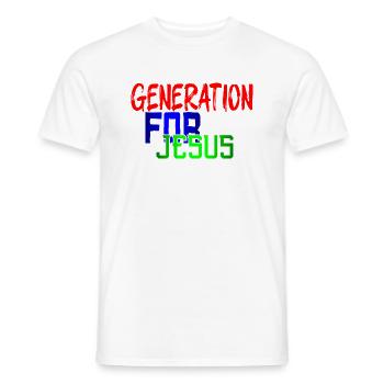 GENERATION FOR JESUS - T-shirt homme - blanc - Devant - AI Model Male 178 dark (178cm)