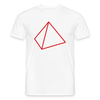 Tétraèdre rouge - T-shirt homme - blanc - Devant - AI Model Male 178 dark (178cm)