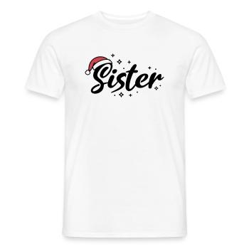 Weihnachtsmütze Sister Schwester - Männer T-Shirt - Weiß - Vorne - AI Model Male 178 dark (178cm)
