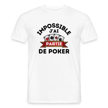 Poker - T-shirt homme - blanc - Devant - AI Model Male 178 dark (178cm)