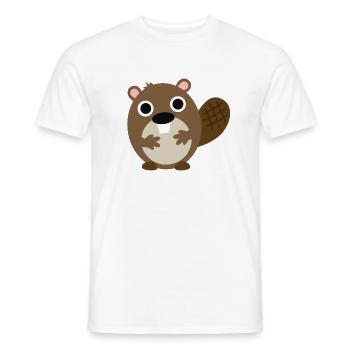 Biber - Männer T-Shirt - Weiß - Vorne - AI Model Male 178 dark (178cm)