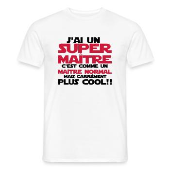 j'ai un super maître - T-shirt homme - blanc - Devant - AI Model Male 178 dark (178cm)