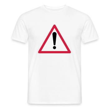 Attention! - T-shirt homme - blanc - Devant - AI Model Male 178 dark (178cm)