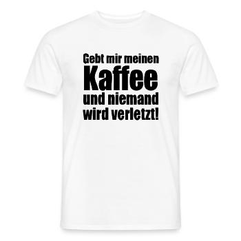 Give me my coffee ...! - Men's T-Shirt - white - Front - AI Model Male 178 dark (178cm)
