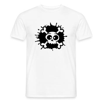 skull fun pirat dead flag humor - Men's T-Shirt - white - Front - AI Model Male 178 dark (178cm)