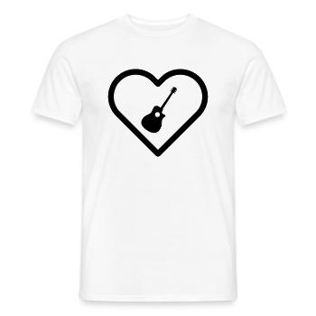Heart I love guitare acoustique guitare guitariste musique - T-shirt homme - blanc - Devant - AI Model Male 178 dark (178cm)