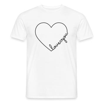 Je t'aime coeur aime ta ligne de coeur - T-shirt homme - blanc - Devant - AI Model Male 178 dark (178cm)