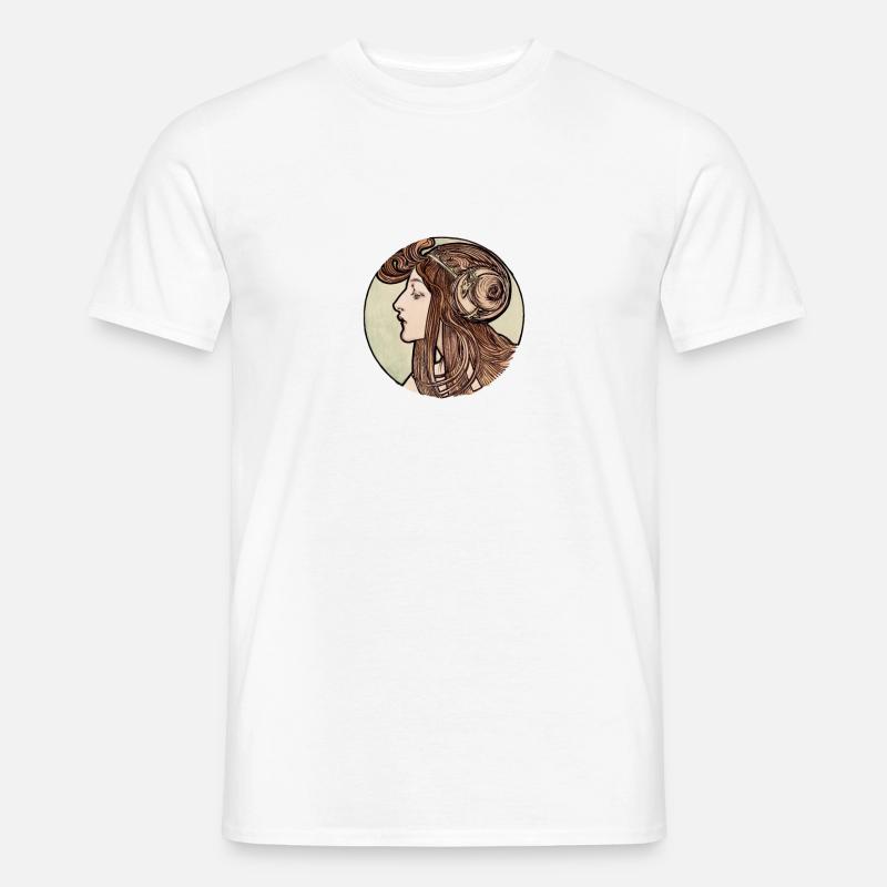 Alphonse Maria Mucha Glasmalerei # 3 - Männer T-Shirt - Weiß