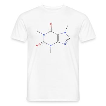 KoffeinMolekül - Farbige Strukturformel - Männer T-Shirt - Weiß - Vorne - AI Model Male 178 dark (178cm)
