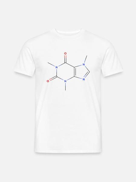 KoffeinMolekül - Farbige Strukturformel - Männer T-Shirt - Weiß