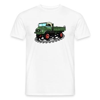 Unimog - Oldtimer - Offroad - Dispositif moteur universel - T-shirt homme - blanc - Devant - AI Model Male 178 dark (178cm)
