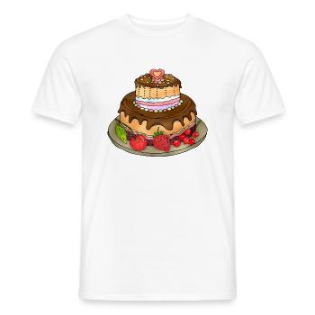 Cake - Men's T-Shirt - white - Front - AI Model Male 178 dark (178cm)