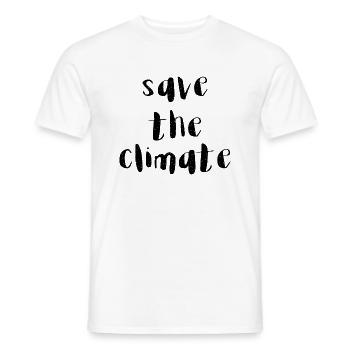 sauve le climat sauve le climat écrire en disant - T-shirt homme - blanc - Devant - AI Model Male 178 dark (178cm)