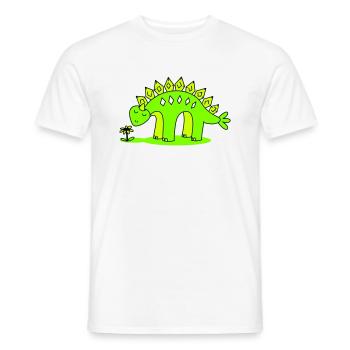 Kleiner Dino riecht eine Blume - Männer T-Shirt - Weiß - Vorne - AI Model Male 178 dark (178cm)