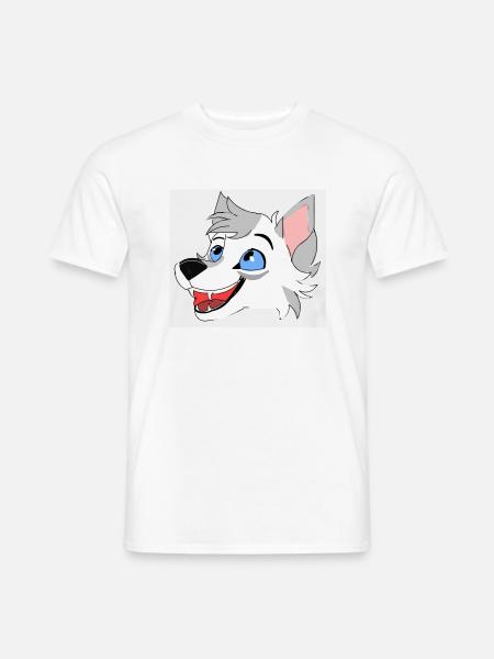 Lächelnder Wolf - Männer T-Shirt - Weiß