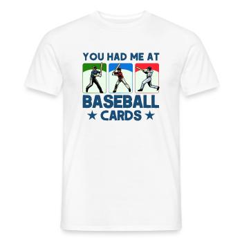 Baseball Card Sports Cards Collection Gift - Men's T-Shirt - white - Front - AI Model Male 178 dark (178cm)
