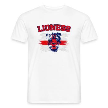 Championnes d’Angleterre de football féminin Lionnes 2022 - T-shirt homme - blanc - Devant - AI Model Male 178 dark (178cm)