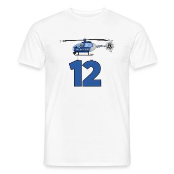 Polizei Hubschrauber 12. Geburtstag - Männer T-Shirt - Weiß - Vorne - AI Model Male 178 dark (178cm)