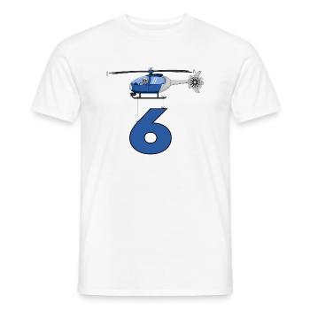 Helicopter 6th birthday - Men's T-Shirt - white - Front - AI Model Male 178 dark (178cm)