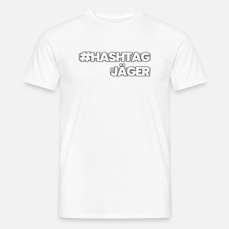 HashtagJäger grau - Männer T-Shirt - Weiß