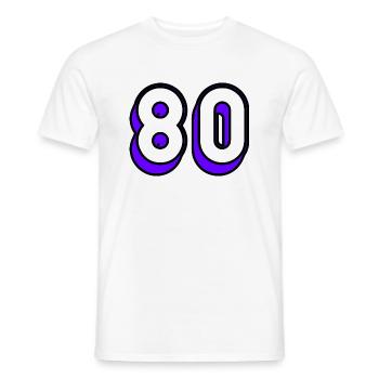 80. 80 YEARS. 80th ANNIVERSARY. 80 YEARS ANNIVERSARY - Men's T-Shirt - white - Front - AI Model Male 178 dark (178cm)