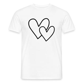 2 Herzen - Männer T-Shirt - Weiß - Vorne - AI Model Male 178 dark (178cm)