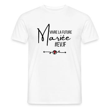 Vivre la future mariée - T-shirt homme - blanc - Devant - AI Model Male 178 dark (178cm)