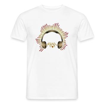 Kopfhörer - Männer T-Shirt - Weiß - Vorne - AI Model Male 178 dark (178cm)