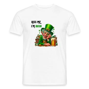 Embrasse-moi, je suis irlandais - T-shirt homme - blanc - Devant - AI Model Male 178 dark (178cm)