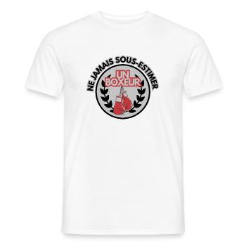 Ne jamais sous-estimer un Boxeur - T-shirt homme - blanc - Devant - AI Model Male 178 dark (178cm)