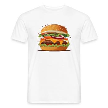 Burger - Männer T-Shirt - Weiß - Vorne - AI Model Male 178 dark (178cm)