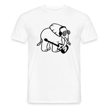 Elefant Spielt Gitarre Musik Party Band Gitarrist - Männer T-Shirt - Weiß - Vorne - AI Model Male 178 dark (178cm)