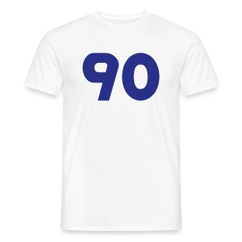 90. 90 ANS. 90e ANNIVERSAIRE. ANNIVERSAIRE 90 ANS. - T-shirt homme - blanc - Devant - AI Model Male 178 dark (178cm)