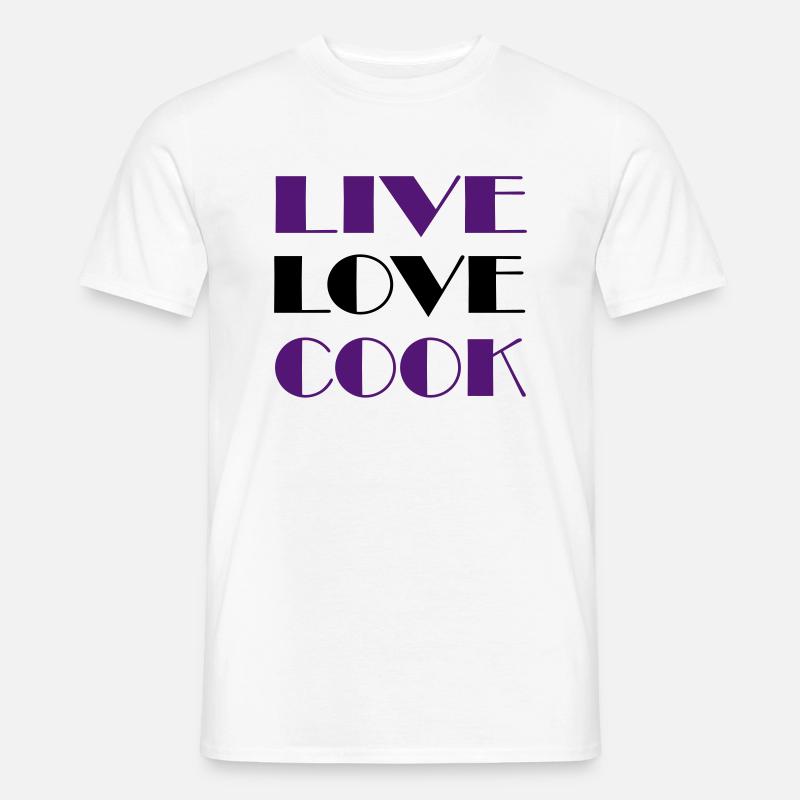 Leidenschaft beim kochen - Männer T-Shirt - Weiß