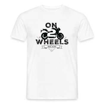 ON 2 WHEELS Black ROAD RIDER - Men's T-Shirt - white - Front - AI Model Male 178 dark (178cm)