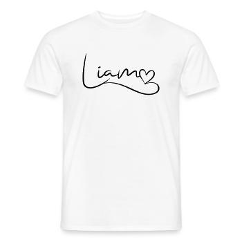 Liam Name Vorname Herzdekor - Männer T-Shirt - Weiß - Vorne - AI Model Male 178 dark (178cm)