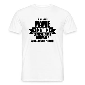 je suis une mamie retraitée - T-shirt homme - blanc - Devant - AI Model Male 178 dark (178cm)