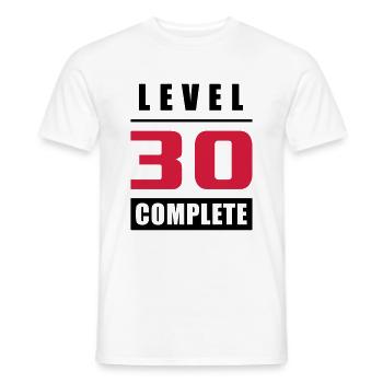 Level 30 - Complete - Men's T-Shirt - white - Front - AI Model Male 178 dark (178cm)