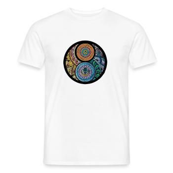Yin Yang, Symbole de Yin Yang, conception de Yin Yang - T-shirt homme - blanc - Devant - AI Model Male 178 dark (178cm)