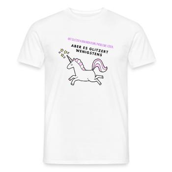 Glitzer Einhorn - Männer T-Shirt - Weiß - Vorne - AI Model Male 178 dark (178cm)
