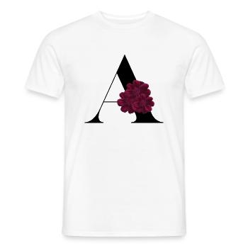 lettre A fleuris - T-shirt homme - blanc - Devant - AI Model Male 178 dark (178cm)