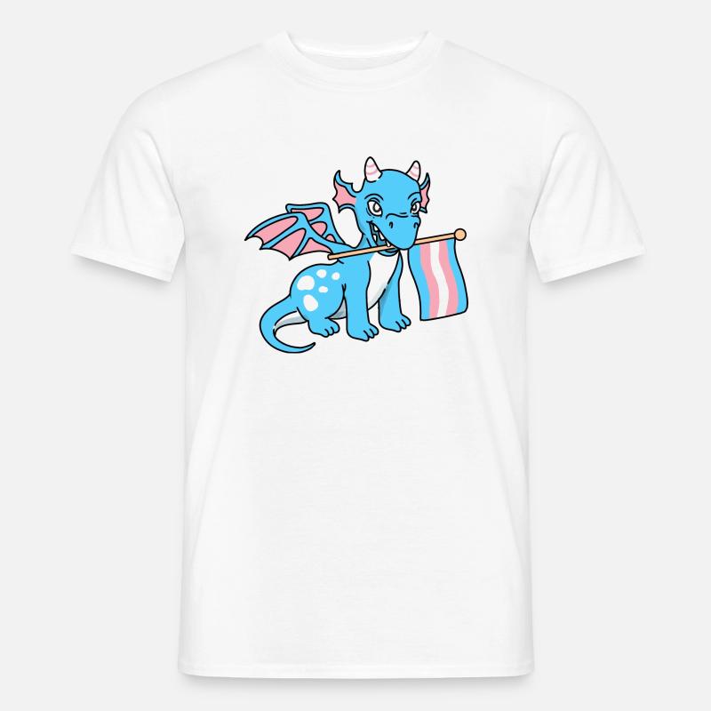 Trans Pride Drache Transgender Pride - Männer T-Shirt - Weiß