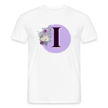 Buchstabe I Blumenkrone - Männer T-Shirt - Weiß - Vorne - AI Model Male 178 dark (178cm)