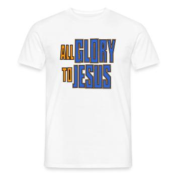 ALL GLORY TO JESUS - Männer T-Shirt - Weiß - Vorne - AI Model Male 178 dark (178cm)