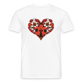 Cadeau de cœur Amoureux des animaux Coccinelle - T-shirt homme - blanc - Devant - AI Model Male 178 dark (178cm)