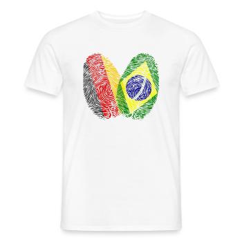 Fingerabdruck Brasilianer Brasilien - Männer T-Shirt - Weiß - Vorne - AI Model Male 178 dark (178cm)