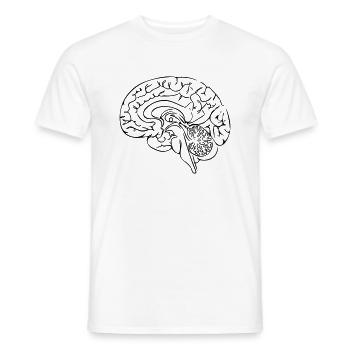 Gehirn Line Art - Minimalistisch - Männer T-Shirt - Weiß - Vorne - AI Model Male 178 dark (178cm)